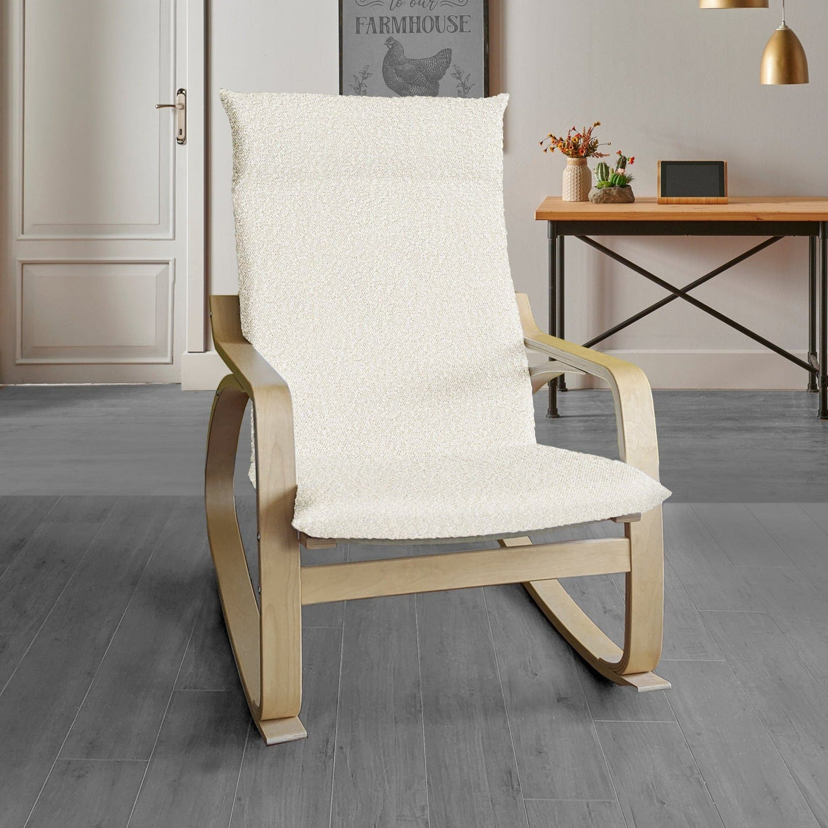 Ikea wooden chair online with cushion