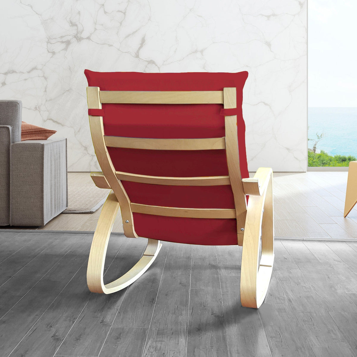 Velvet Burgundy Red Chair and Ottoman Covers, Compatible with IKEA Poa