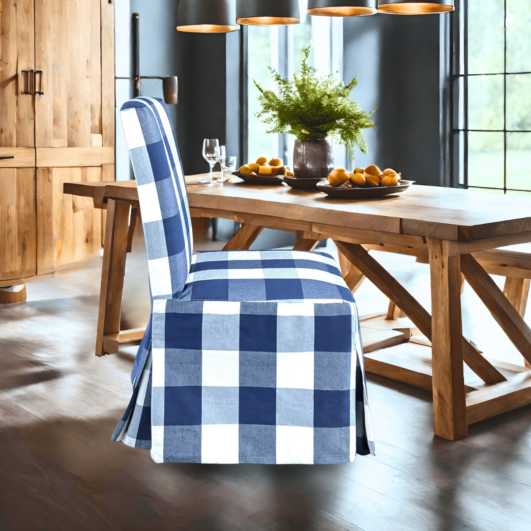 Navy blue discount chair slipcovers