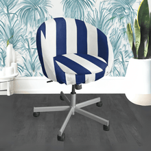 Load image into Gallery viewer, Rockin Cushions IKEA Skruvsta IKEA SKRUVSTA Chair Slip Cover, Navy Blue Cabana Stripe