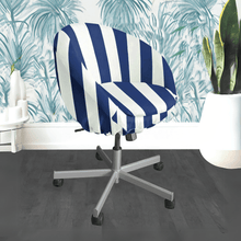 Load image into Gallery viewer, Rockin Cushions IKEA Skruvsta IKEA SKRUVSTA Chair Slip Cover, Navy Blue Cabana Stripe