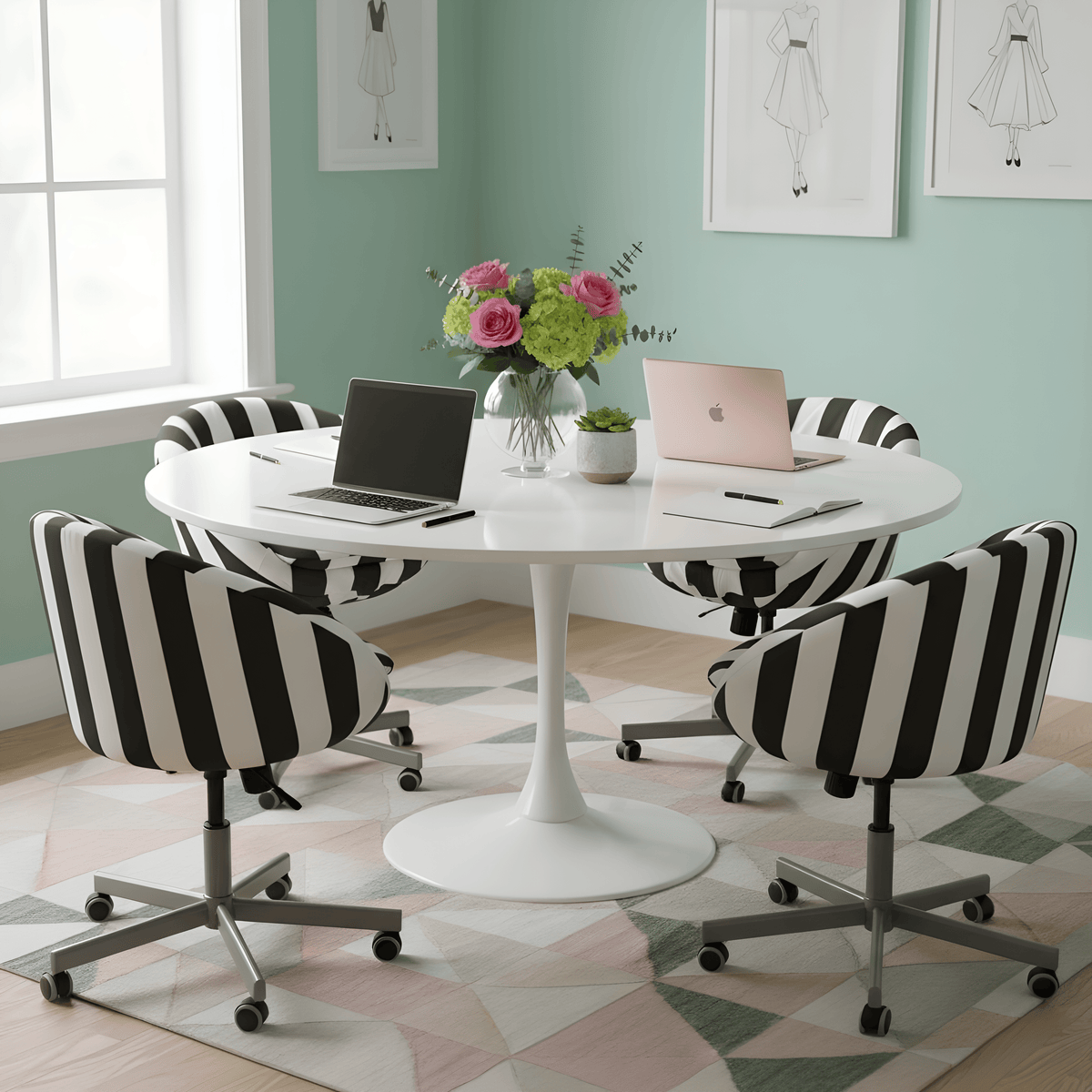 Black Cabana Stripe Slipcover, Compatible with IKEA Skruvsta Chair