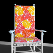 Load image into Gallery viewer, Rockin Cushions Rocking Chair Cushion Big Leaves Rocking Chair Pad, Orange Leaf Seat Cushion