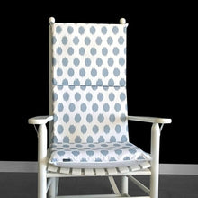 Load image into Gallery viewer, Rockin Cushions Rocking Chair Cushion Blue Ikat Spots Polka Dot Rocking Chair Cushion