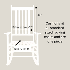 Rockin Cushions Rocking Chair Cushion Ikat Polka Dot Rocking Chair Pad, Beige Polka Dot