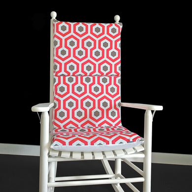 Rockin Cushions Rocking Chair Cushion Pink Honeycomb Print Rocking Chair Cushion with Removable Inserts