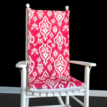 Load image into Gallery viewer, Rockin Cushions Rocking Chair Cushion Red Ikat Rocking Chair Cushion