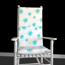 Load image into Gallery viewer, Rockin Cushions Rocking Chair Cushion Turquoise Blue Dandelion Rocking Chair Pad