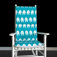 Load image into Gallery viewer, Rockin Cushions Rocking Chair Cushion Turquoise Blue Elephants Rocking Chair Cushion, Kids Nursery Cover And Inserts