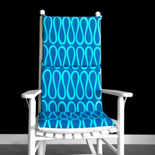 Load image into Gallery viewer, Rockin Cushions Rocking Chair Cushion Two Tone Blue Rocking Chair Cushion