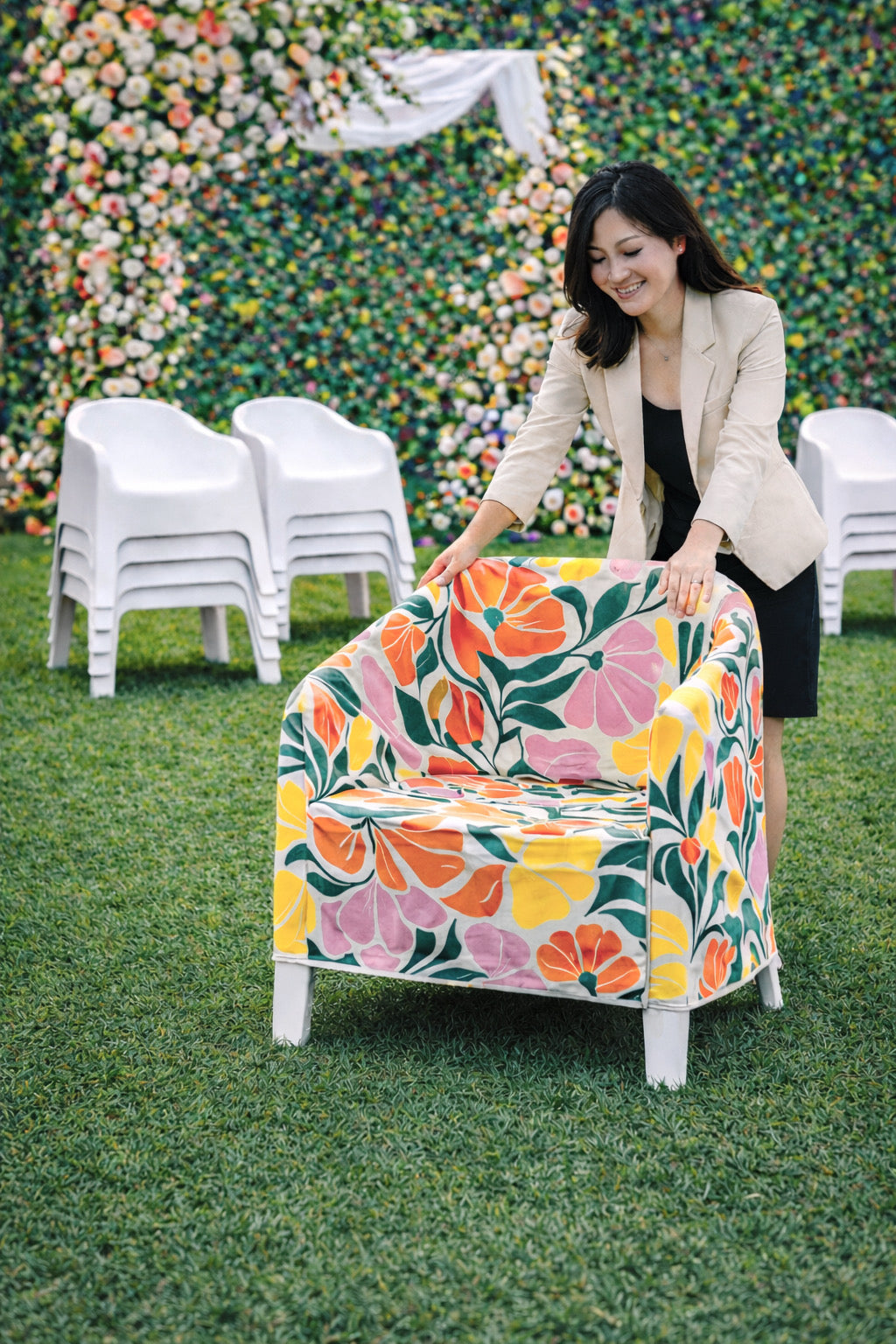 How to Make IKEA Skarpo Chairs Look Custom for Outdoor Weddings