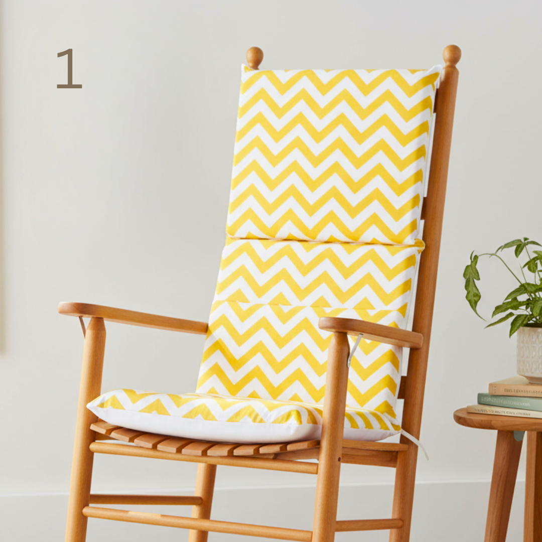 Chevron & Zig Zag Rocking Chair Cushions | One Piece Seat + Back Cushion | Nursery Rocking Chair Pad | Washable Chair Cushion | Choose Design