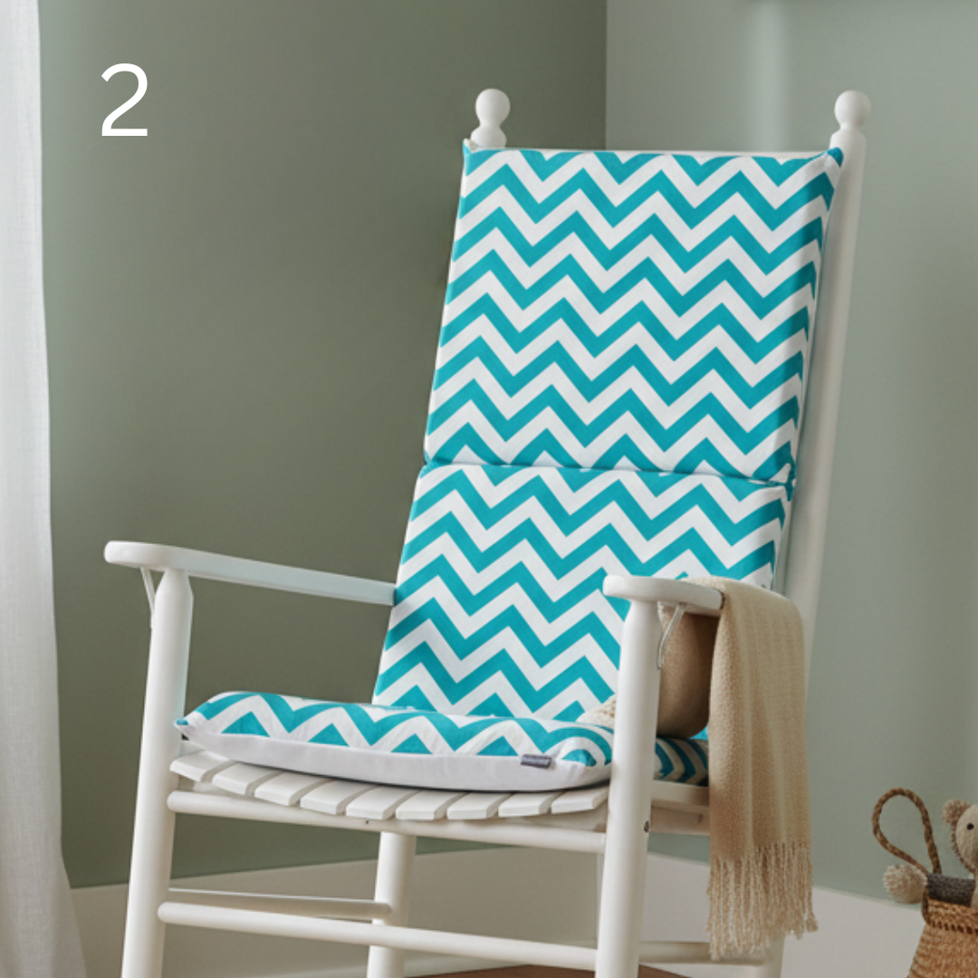 Chevron & Zig Zag Rocking Chair Cushions | One Piece Seat + Back Cushion | Nursery Rocking Chair Pad | Washable Chair Cushion | Choose Design