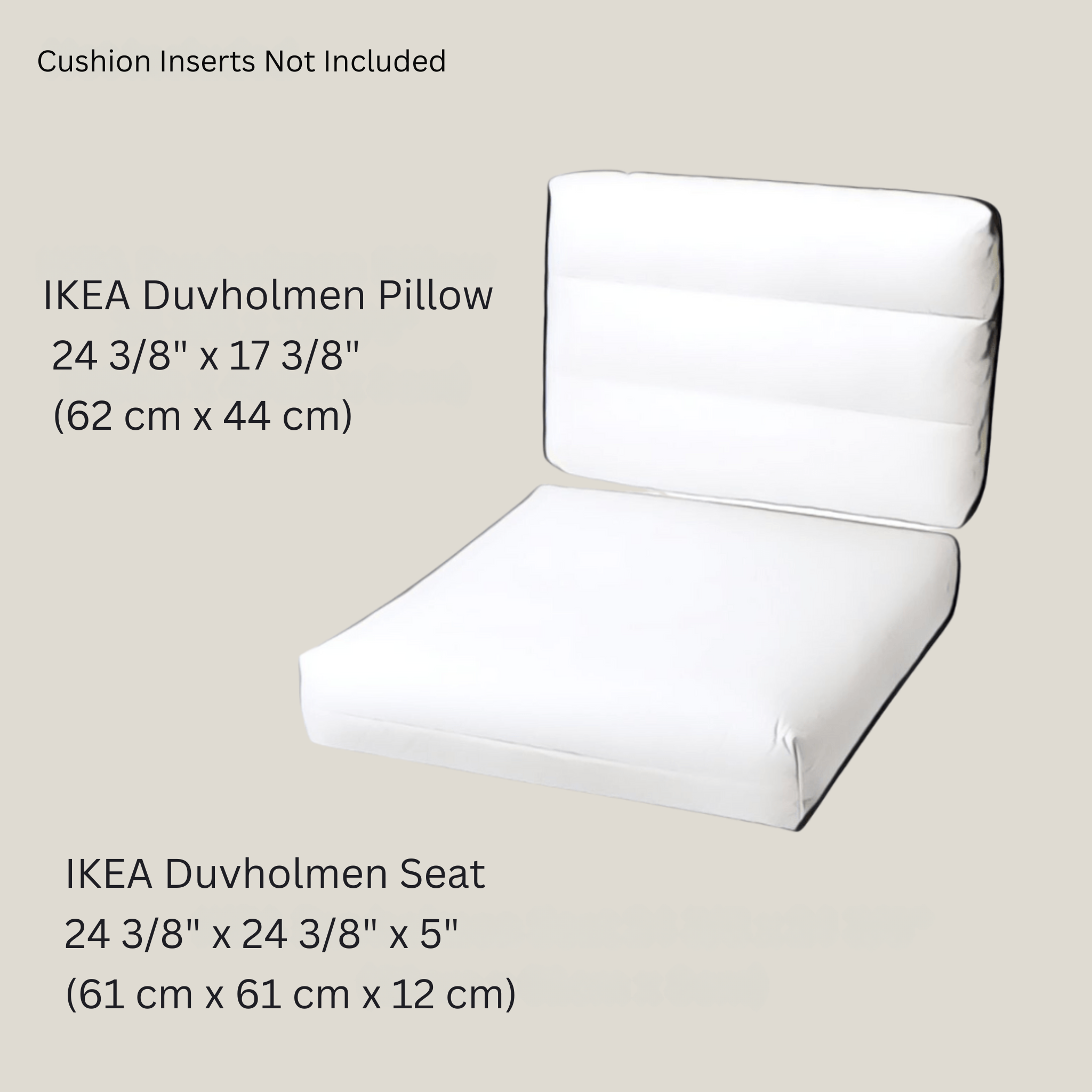 Beige Stripe Cushion Covers Compatible with IKEA DUVHOLMEN | Outdoor Replacement Covers | Patio Slipcovers