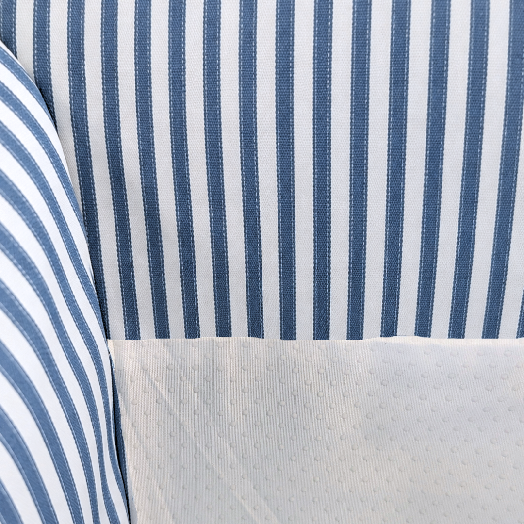Ektorp Armchair Slipcover – Blue Ticking Stripe, Farmhouse Coastal Style, Compatible with IKEA Ektorp