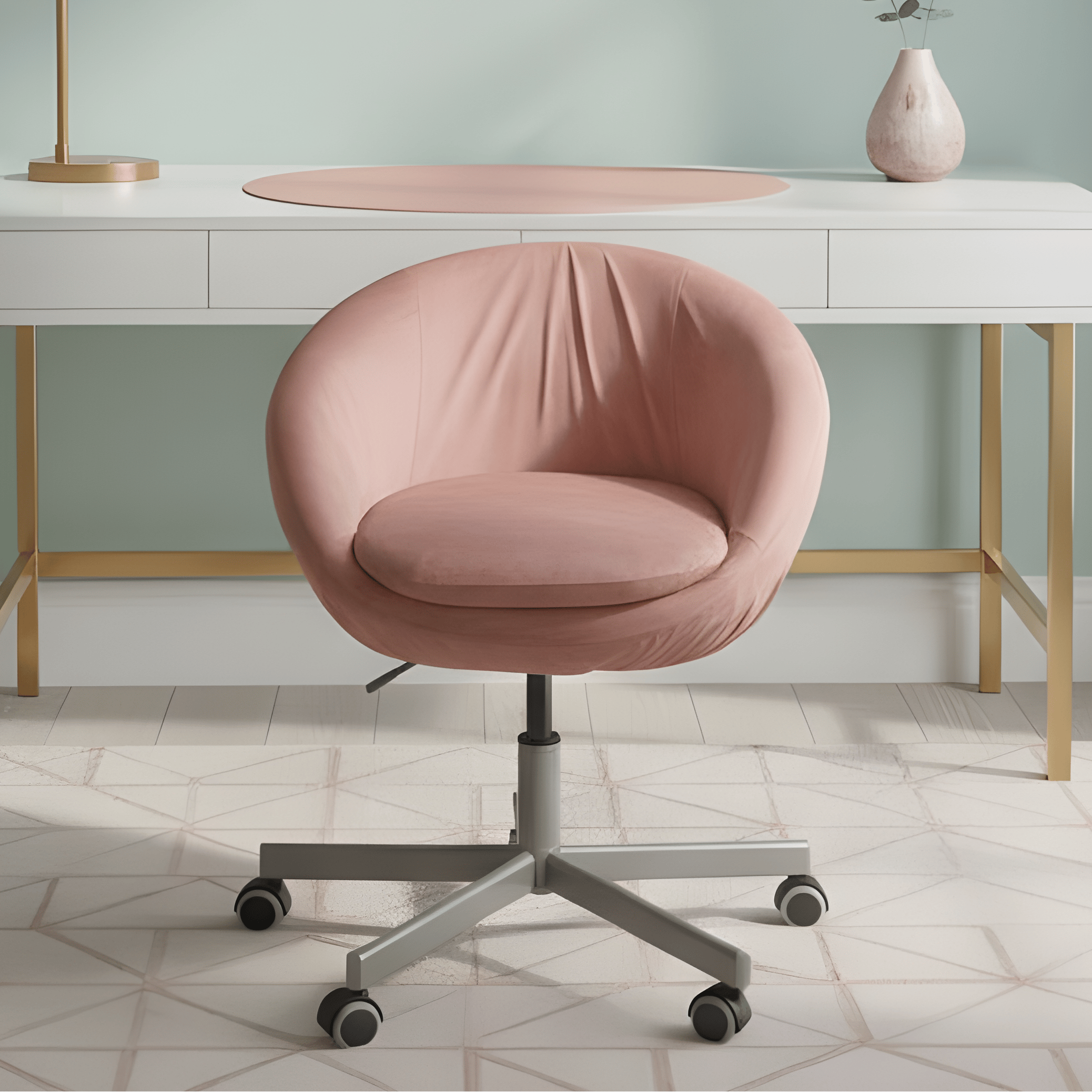 Blush Pink Velvet Slipcover, Compatible with IKEA Skruvsta Chair – Luxurious, Soft, and Custom-Fit