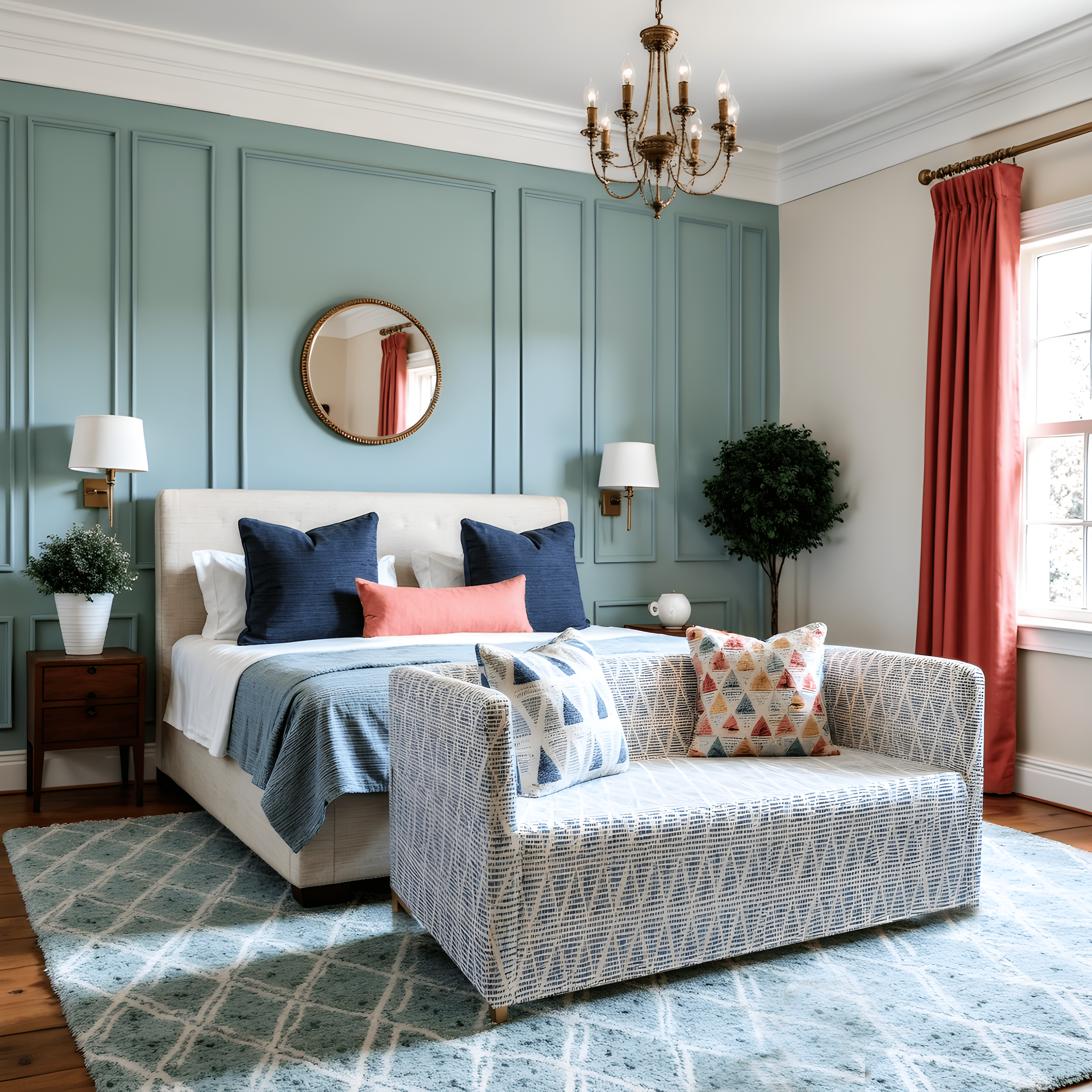 Rockin Cushions IKEA Knopparp Sofa Boho Indigo Blue Print, Slip Cover, Compatible with IKEA KNOPPARP