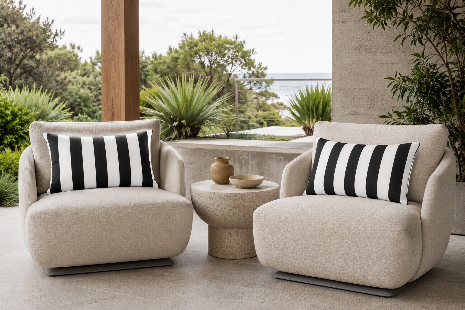 Black White Stripe Outdoor Cushion Covers – 2 Pack | Patio Pillow Covers | Fits IKEA Duvholmen & Kuddarna
