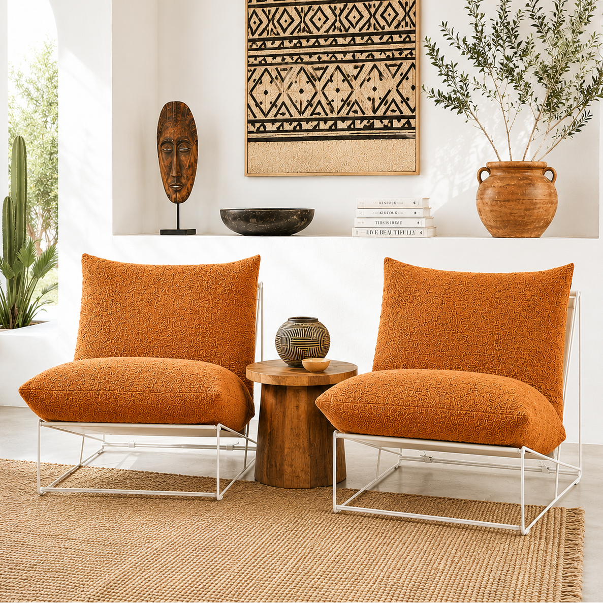 Brown Boucle IKEA Chairs