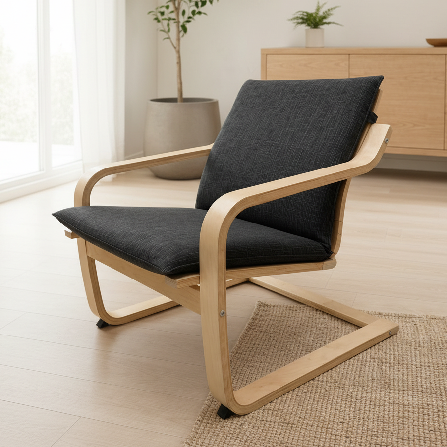 Charcoal Poäng Chair Cover - Bright Hero