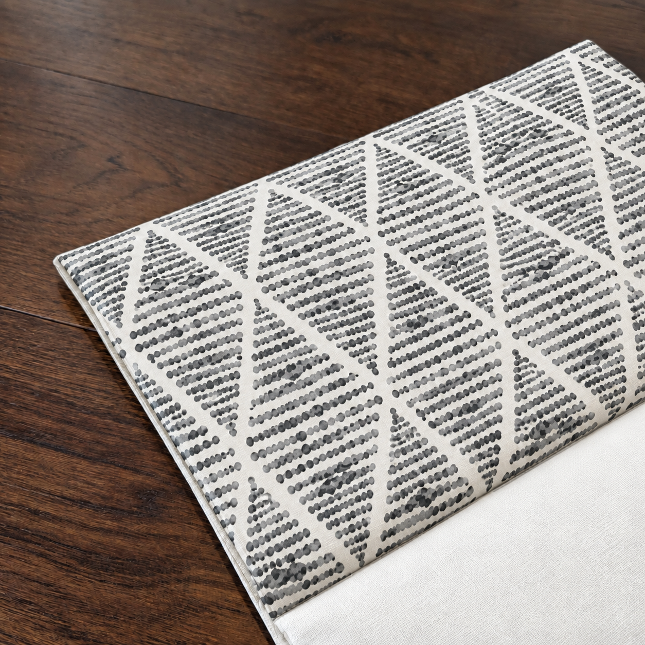 Gray Diamond Ikat Print Outdoor Cushion Cover, Compatible with IKEA Children's Poang