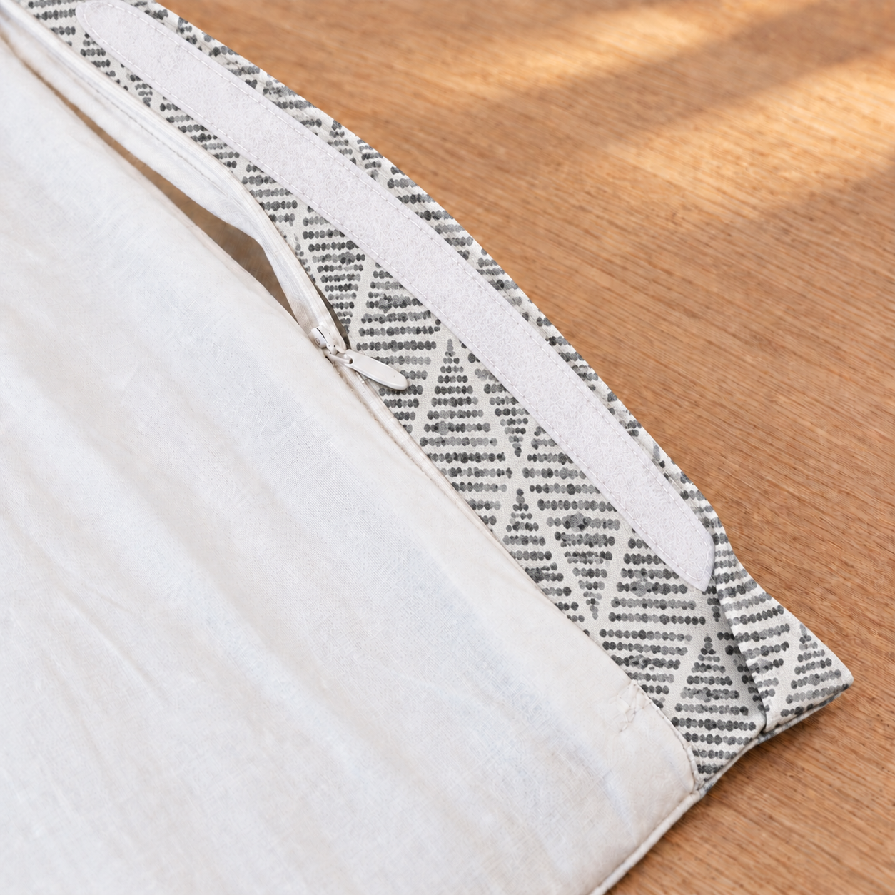 Gray Diamond Ikat Print Outdoor Cushion Cover, Compatible with IKEA Children's Poang