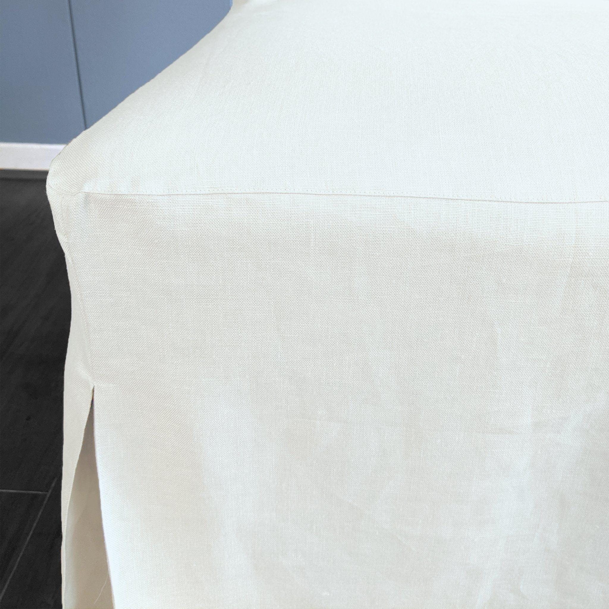 White Linen Slipcovers Set of 2, Floor-Length Dining Chair Covers, Compatible with IKEA Bergmund