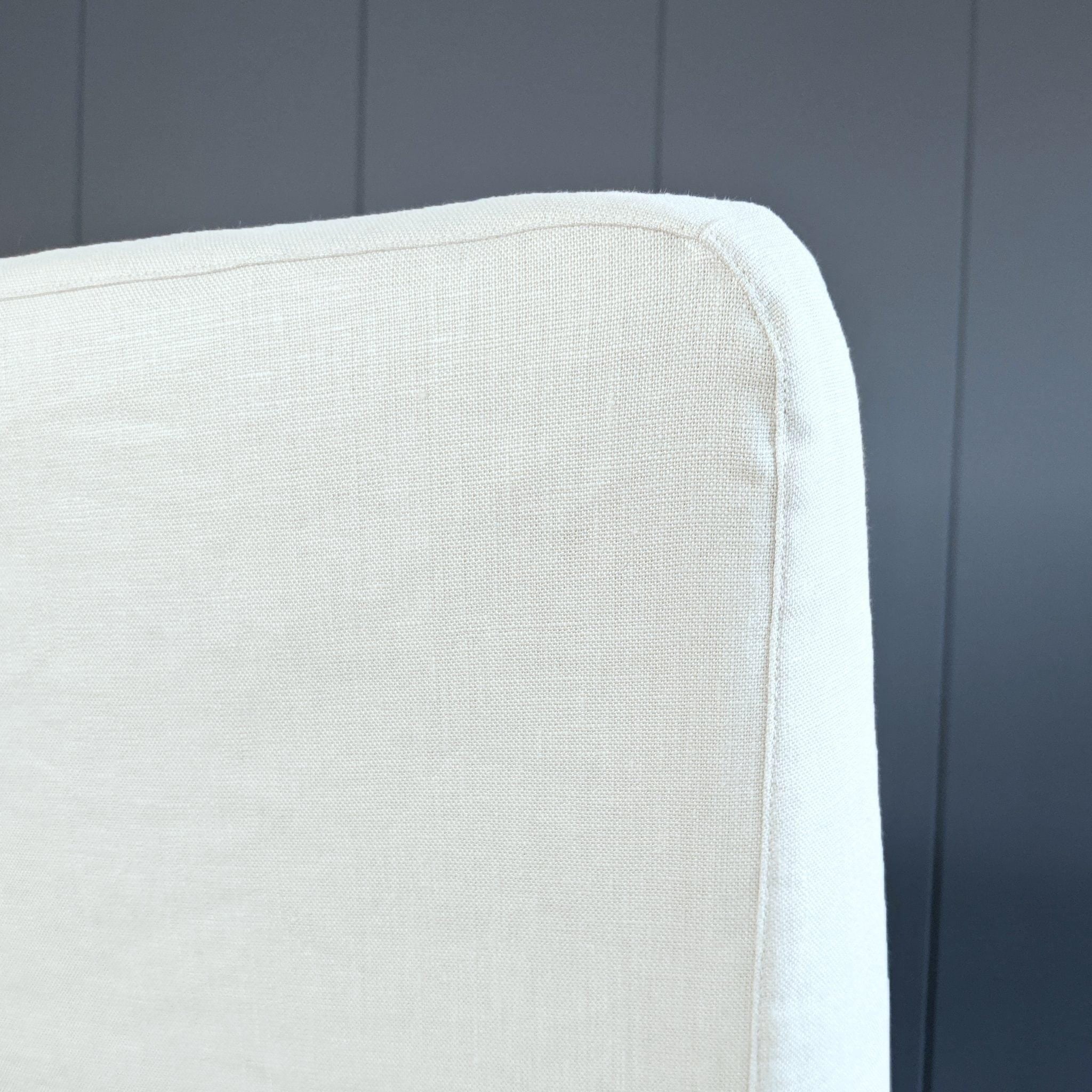 White Linen Slipcovers Set of 2, Floor-Length Dining Chair Covers, Compatible with IKEA Bergmund