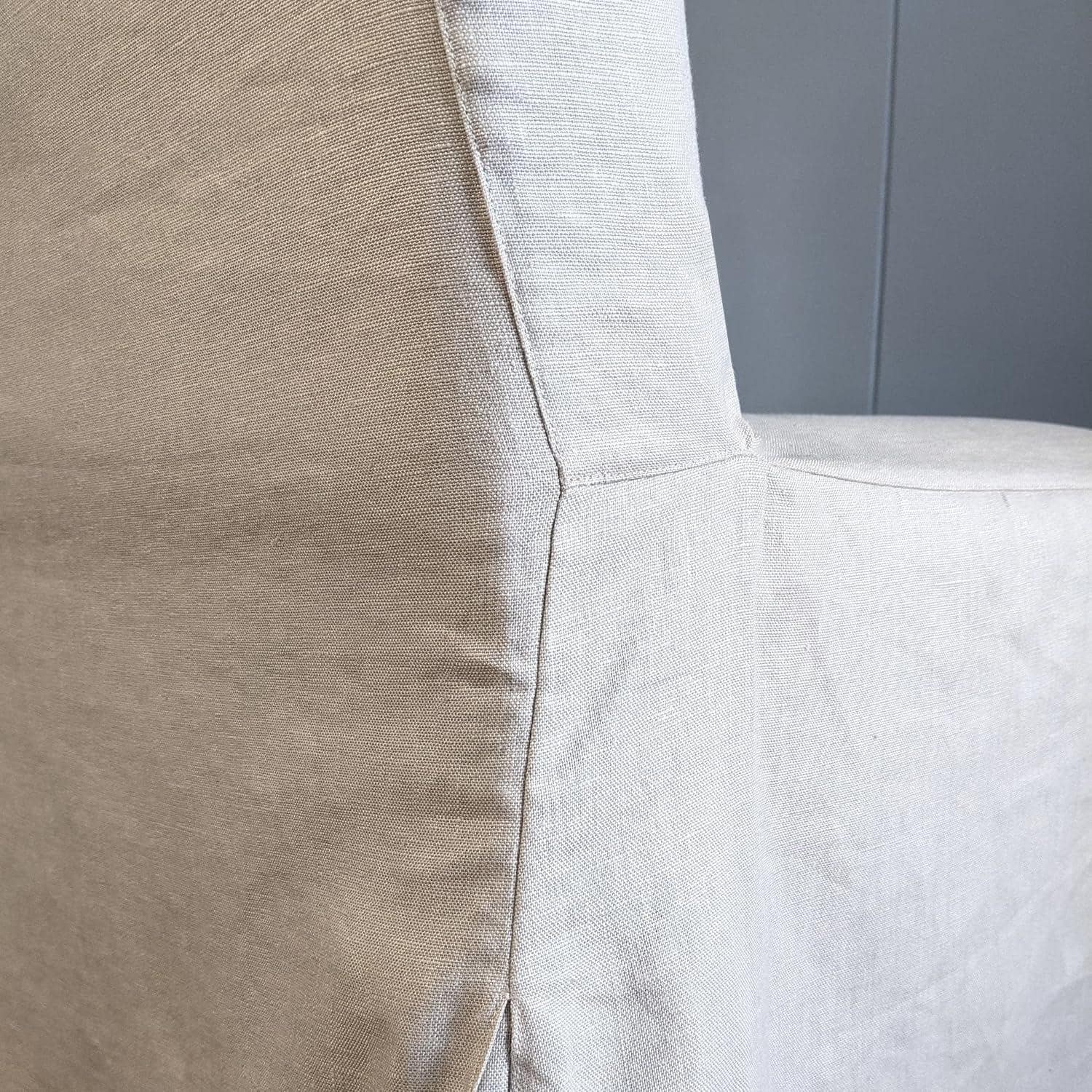 Natural Linen Slipcovers  Set of 2, Floor-Length Dining Chair Covers, Compatible with IKEA Bergmund