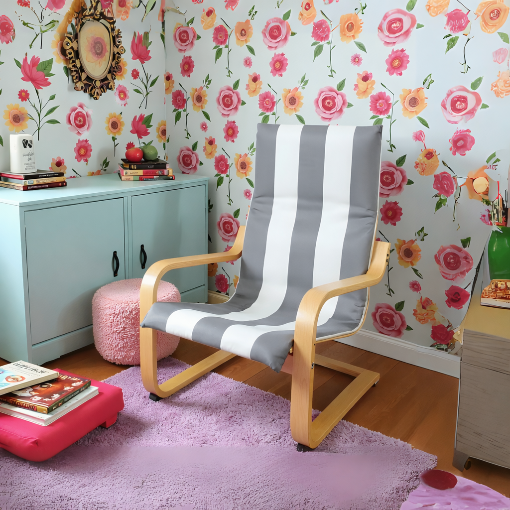 Gray Stripe Slipcover for IKEA Children's Poang Chair
