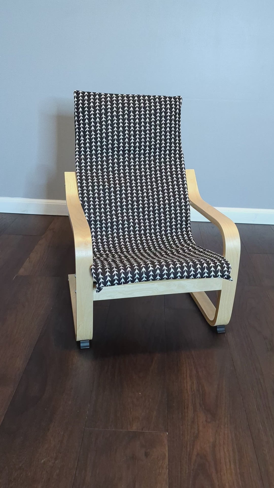 Black Vine Cotton Cushion Cover, Compatible with IKEA Children's Poang