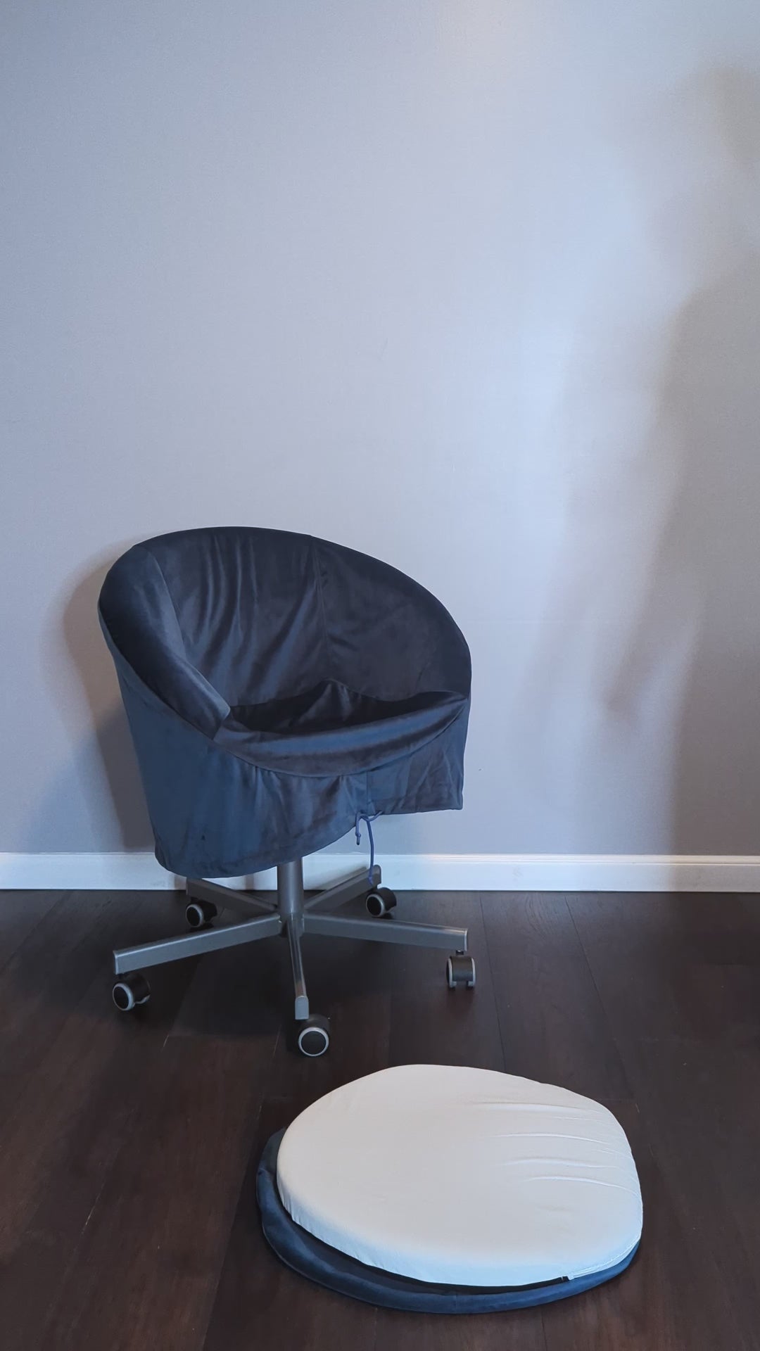 Velvet Navy Blue Slip Cover, Compatible with IKEA SKRUVSTA