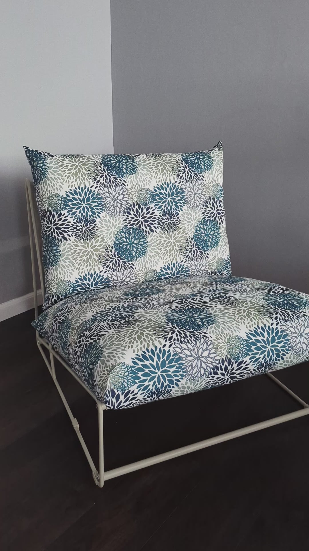 Blue Floral Outdoor Slipcovers, Compatible with IKEA Havsten - Made to Order