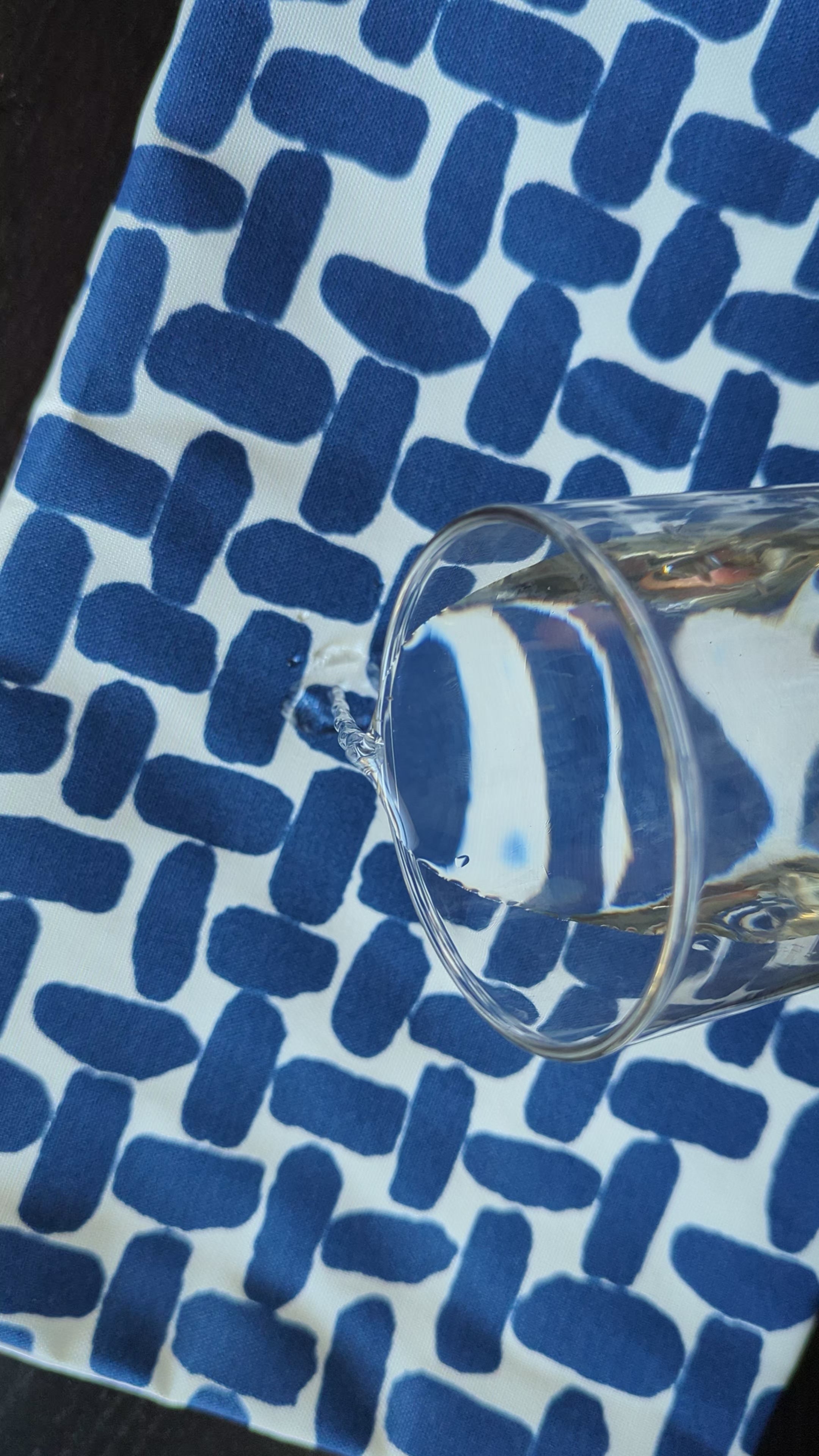 Modern Navy Blue Lattice Print Outdoor Slipcovers, Compatible with IKEA Havsten - Made to Order