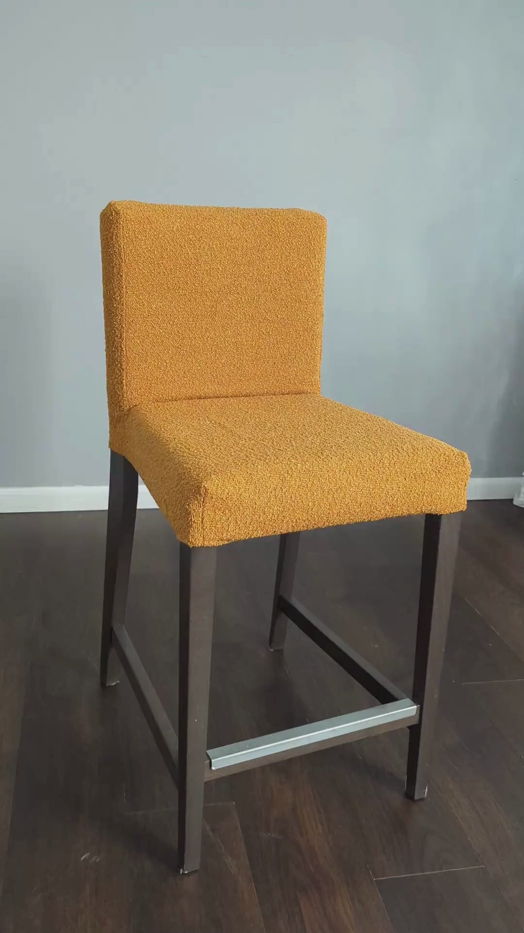 2 Pack, Boucle Cinnamon Brown Shearling Barstool Covers, Compatible with IKEA Henriksdal