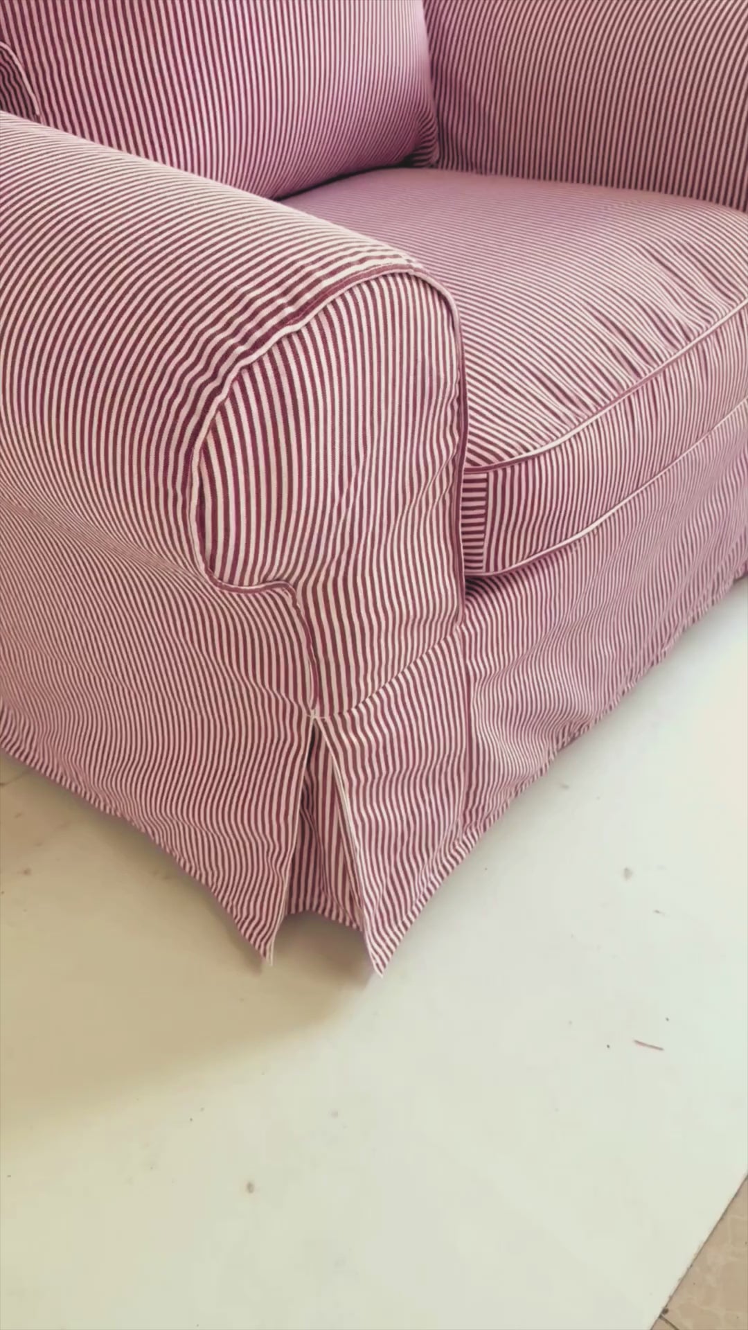 Ektorp red stripe sofa