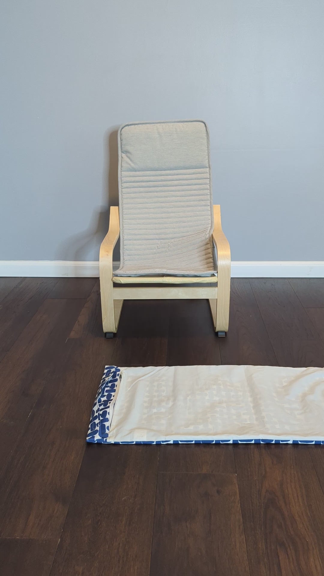 Blue Abstract Print Cushion Cover, Compatible with IKEA Children's Poang