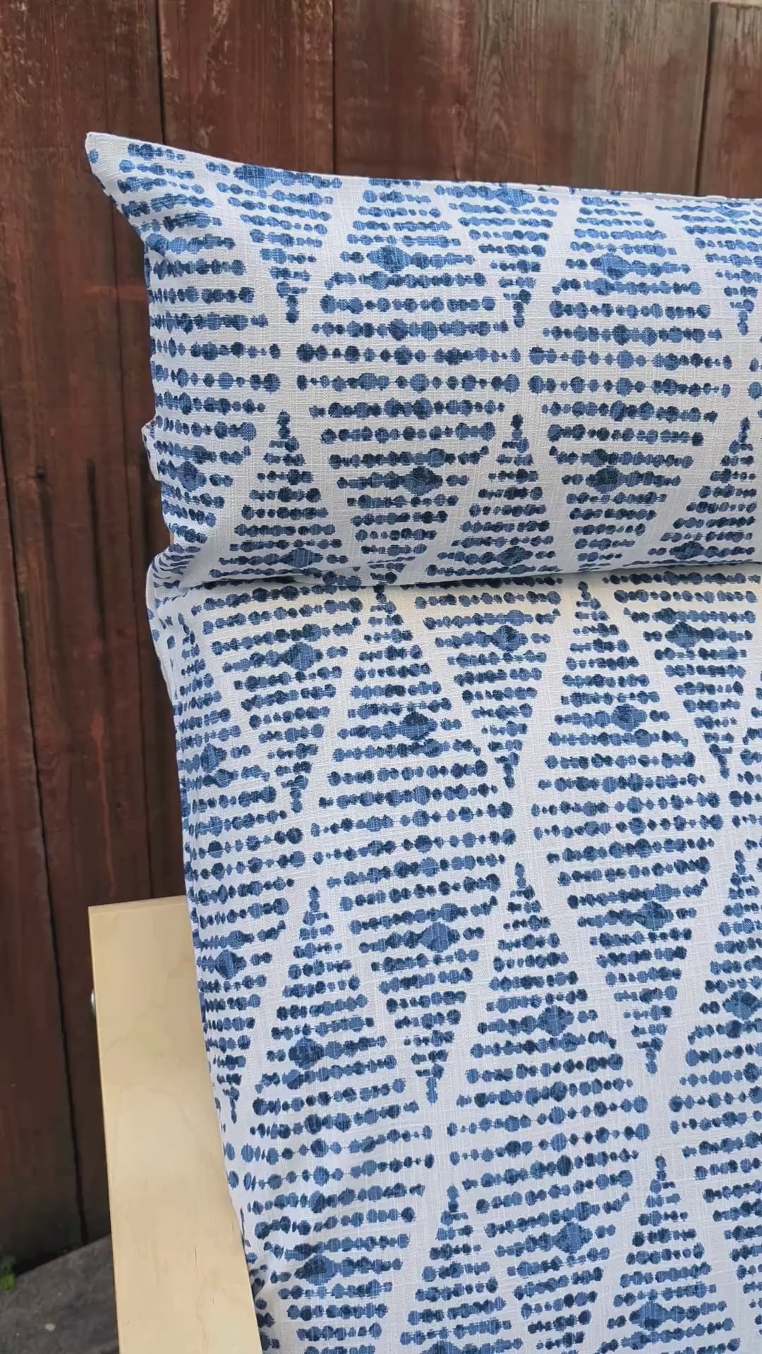 Boho Indigo Blue Diamond Print Chair and Footstool Covers, Compatible with IKEA Poang