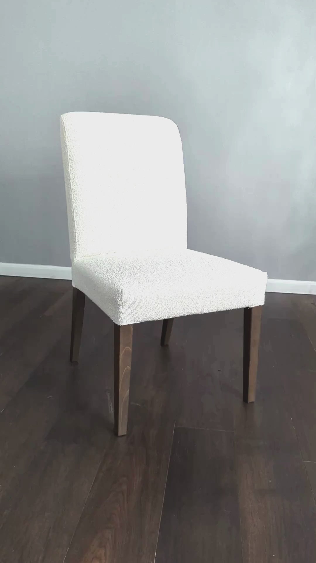 2 Pack, Boucle Natural White Dining Chair Covers, Compatible with IKEA Henriksdal