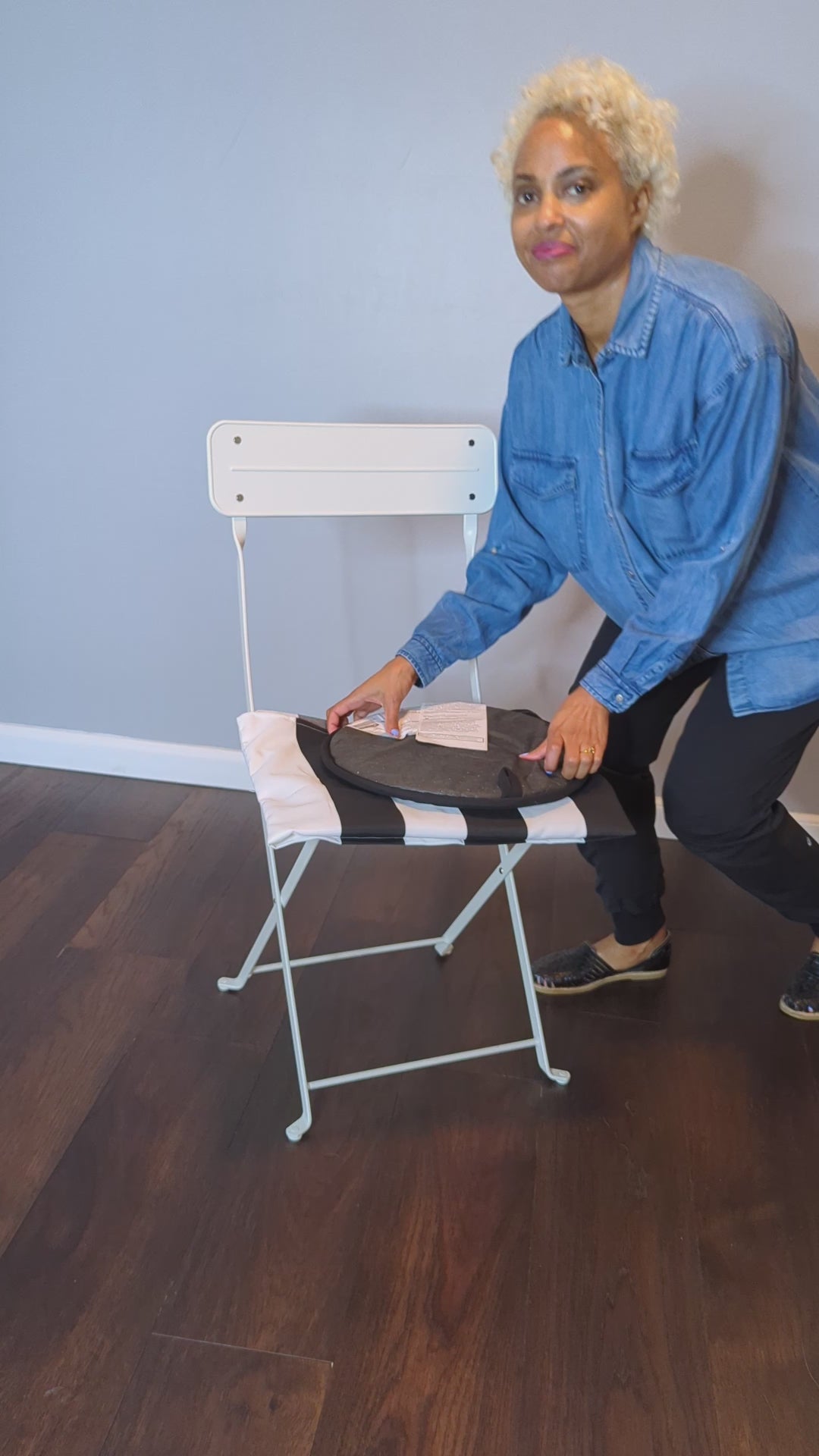 Set of 2 Black Stripe Chair Cover & Pad Set – Custom Event & Home Upgrade