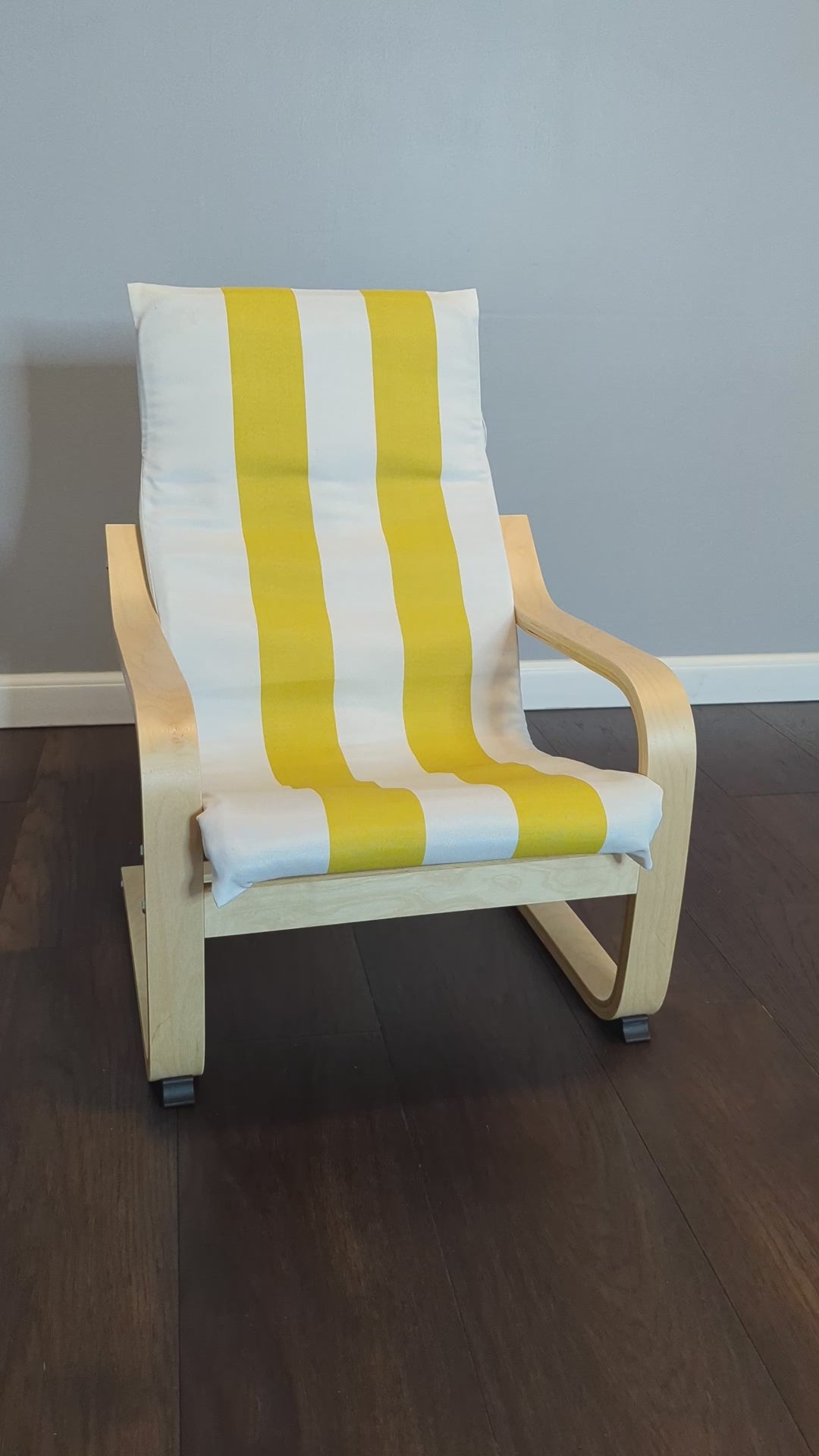 Yellow Stripe Cushion Cover, Compatible with IKEA Children's Poang