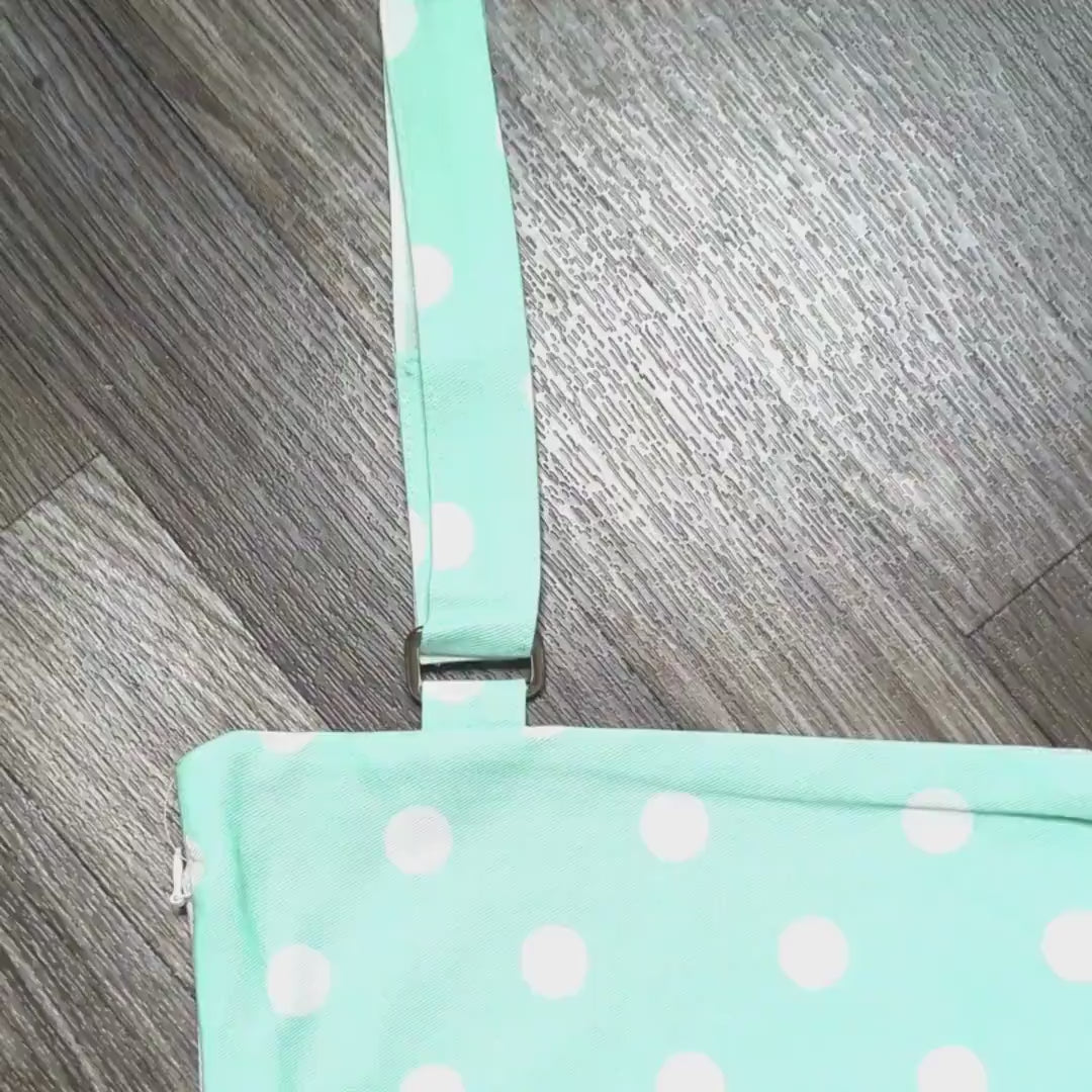 Mint Green Polka Dot Rocking Chair Cushion Cover