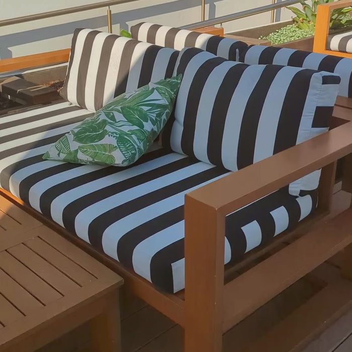 Black Stripe Cafe Outdoor Cushions