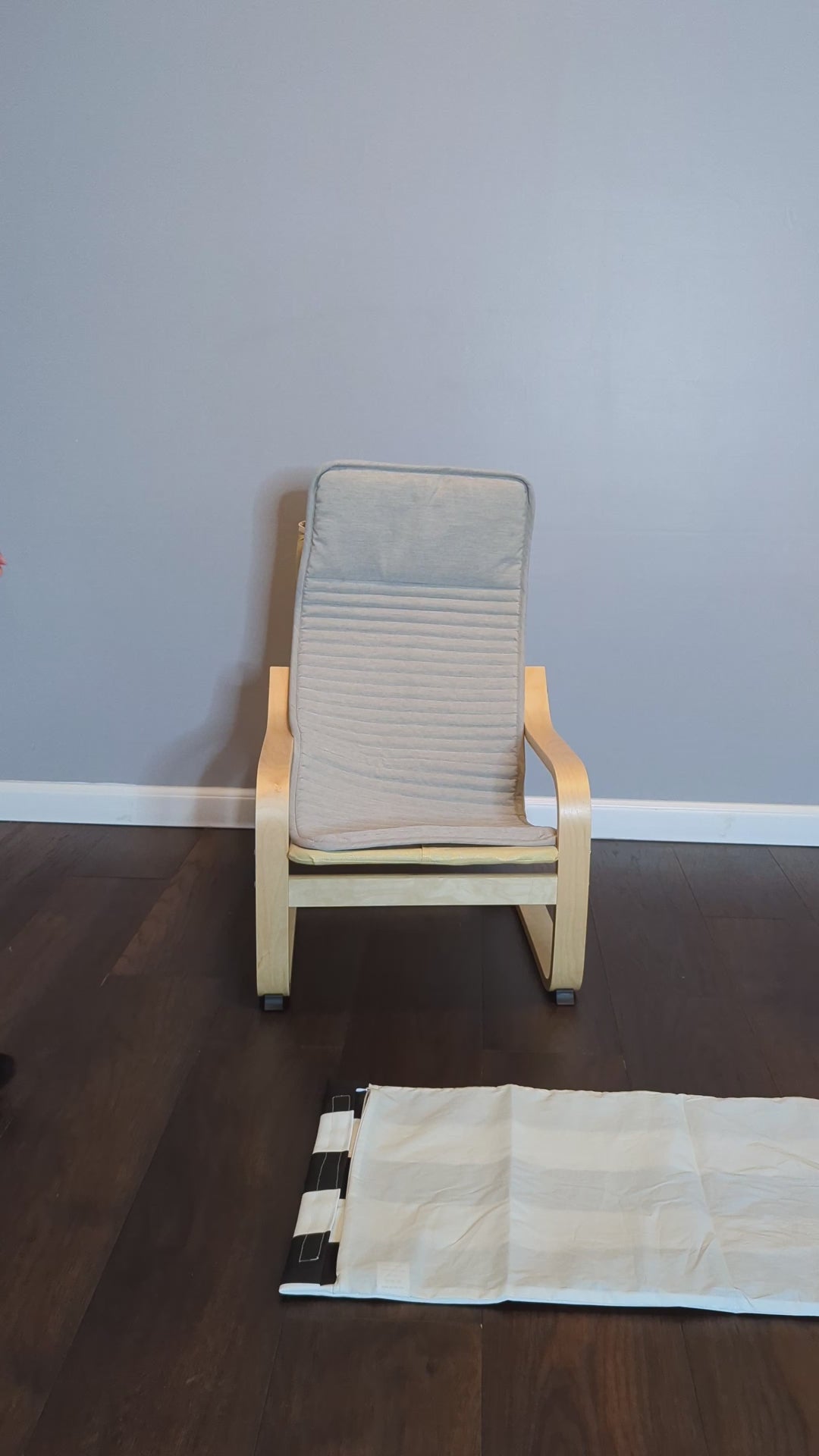 Black Stripe Cushion Cover, Compatible with IKEA Children's Poang