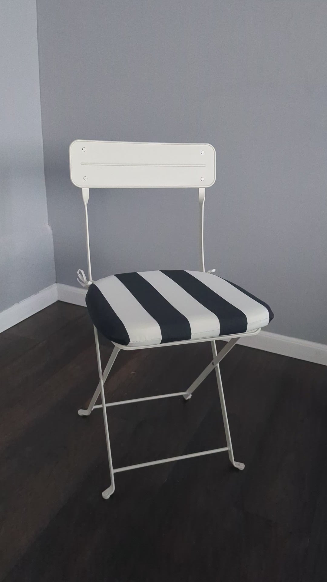 Lot de 2 coussins de chaise d'extérieur en forme de U à rayures noires, housses amovibles