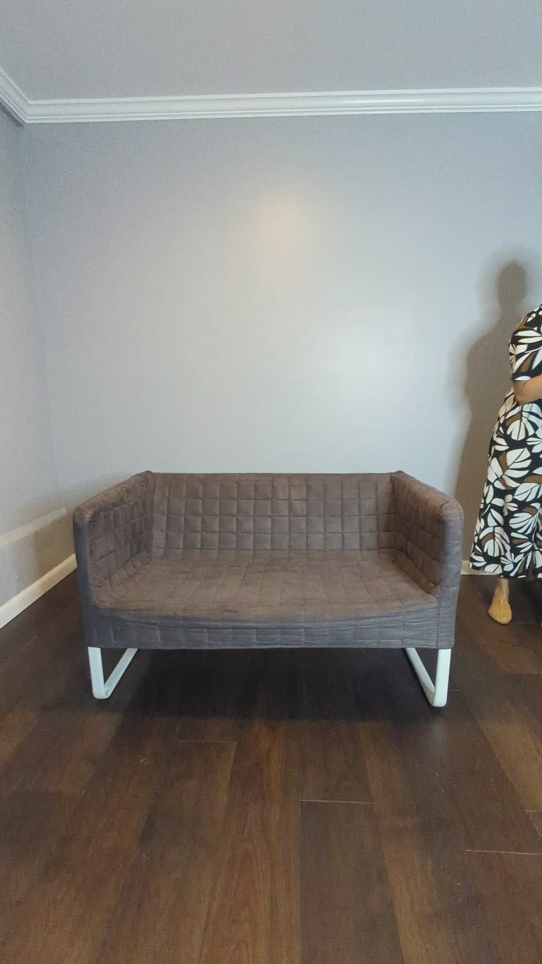 Solid White European Linen Slipcover for IKEA Knopparp Sofa – Simple, Elegant, and Versatile