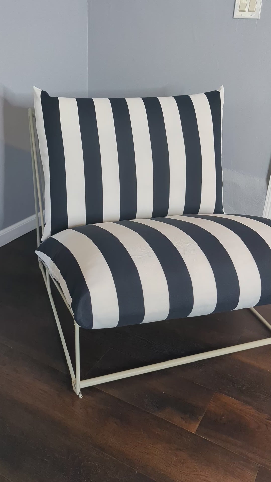 Black White Stripe Outdoor Slipcovers, Compatible with IKEA Havsten - Made to Order