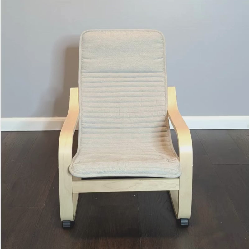 Natural White Bouclé Children's Poäng Slipcover – Compatible with IKEA Kids Poäng Chair
