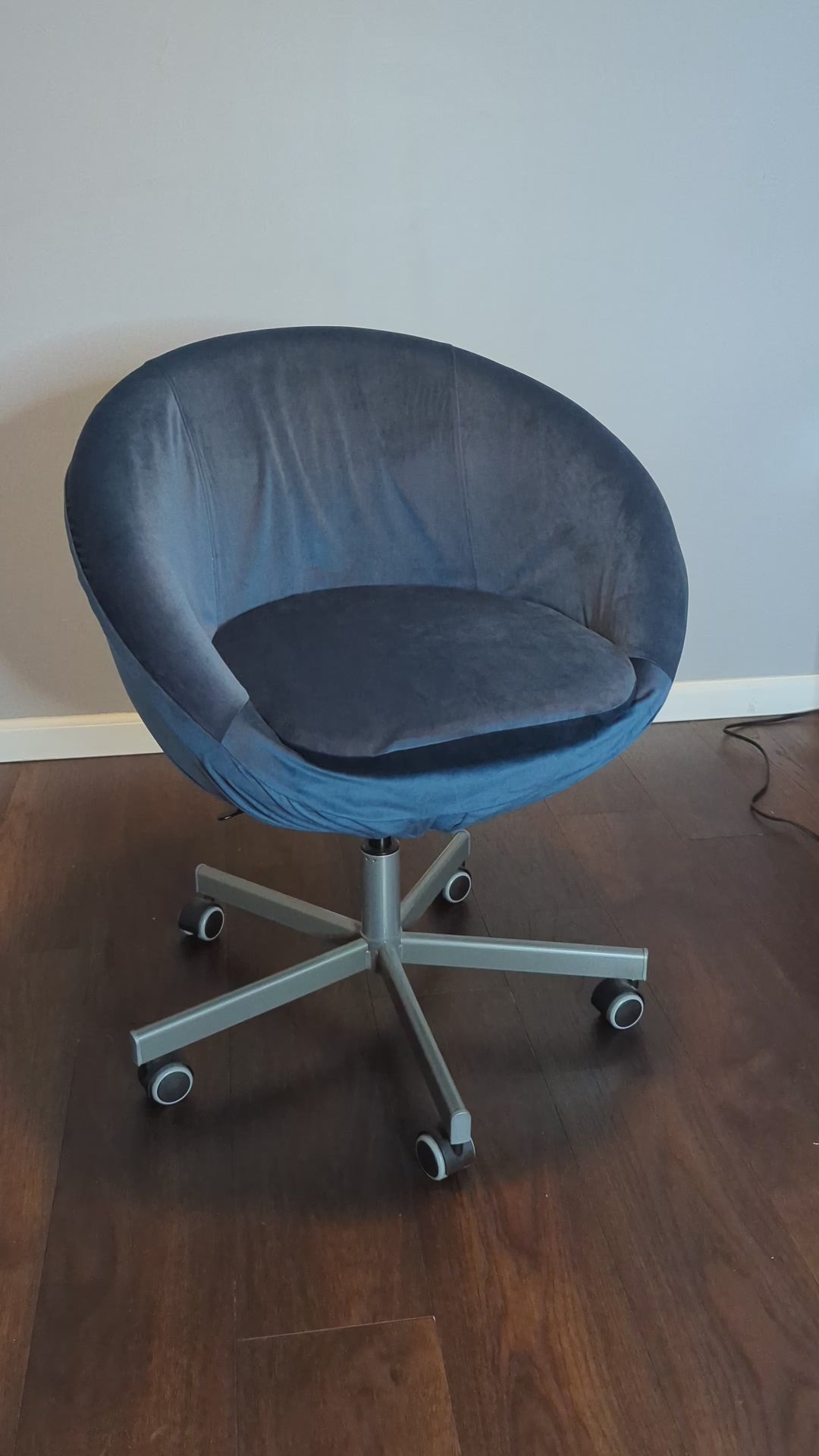 Velvet Navy Blue Slip Cover, Compatible with IKEA SKRUVSTA