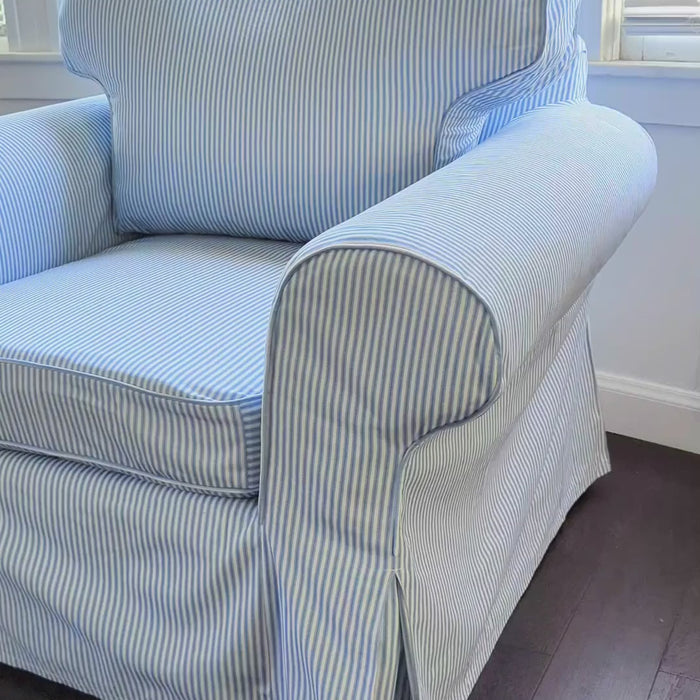 Blue Ticking Stripe Ikea Ektorp Cover